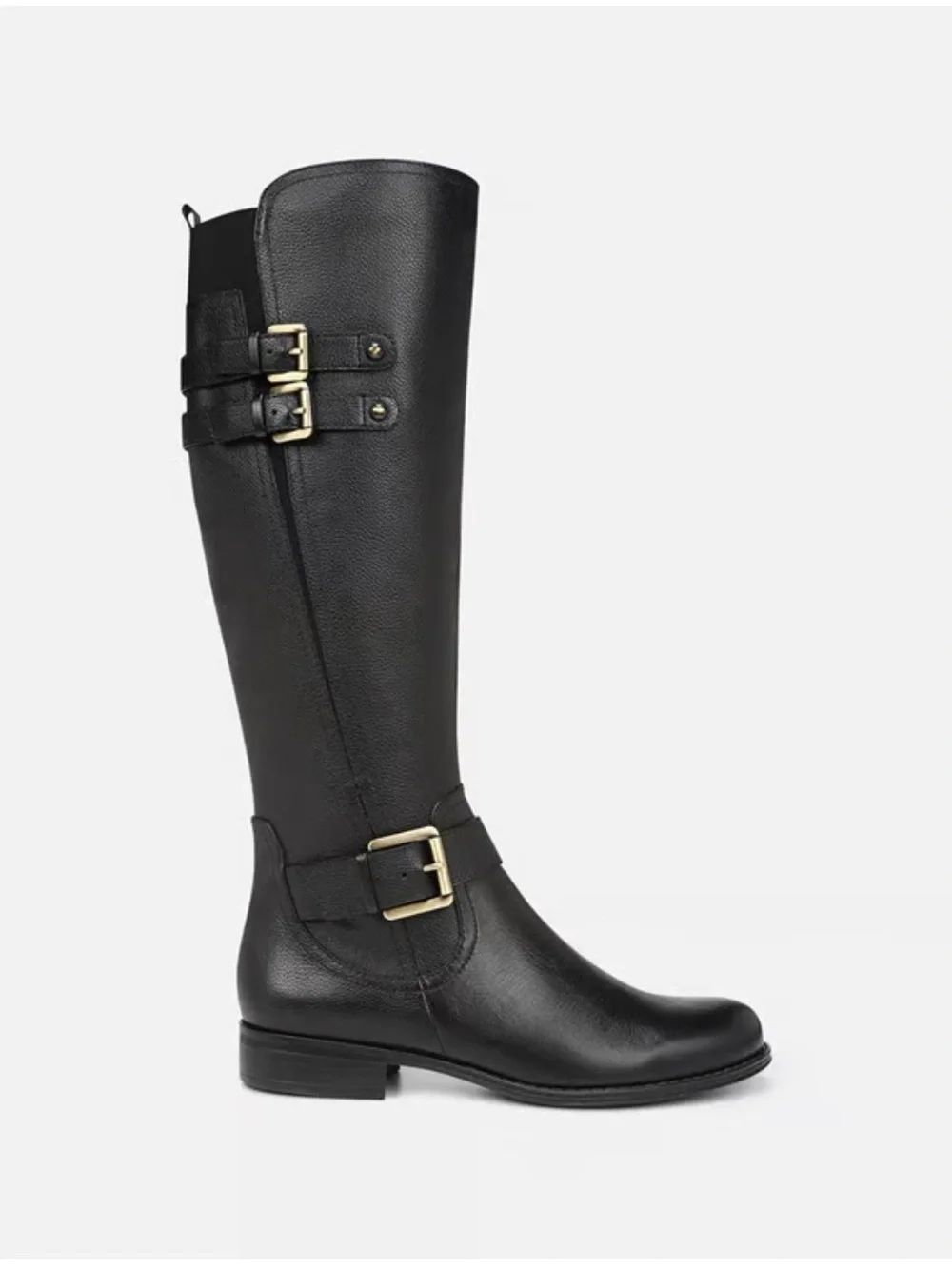 Naturalizer Black Over-the-Knee Leather Boots - Jessie - 12W, wide calf